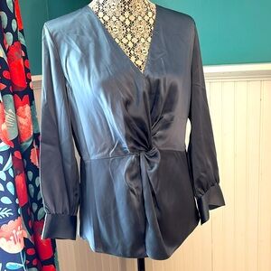 Theory Satin Twist Blouse